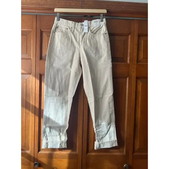 NWT J. Crew Women's Slouchy Boyfriend Denim Jeans in Ecru White (Beige) Size 24 - Picture 4 of 16